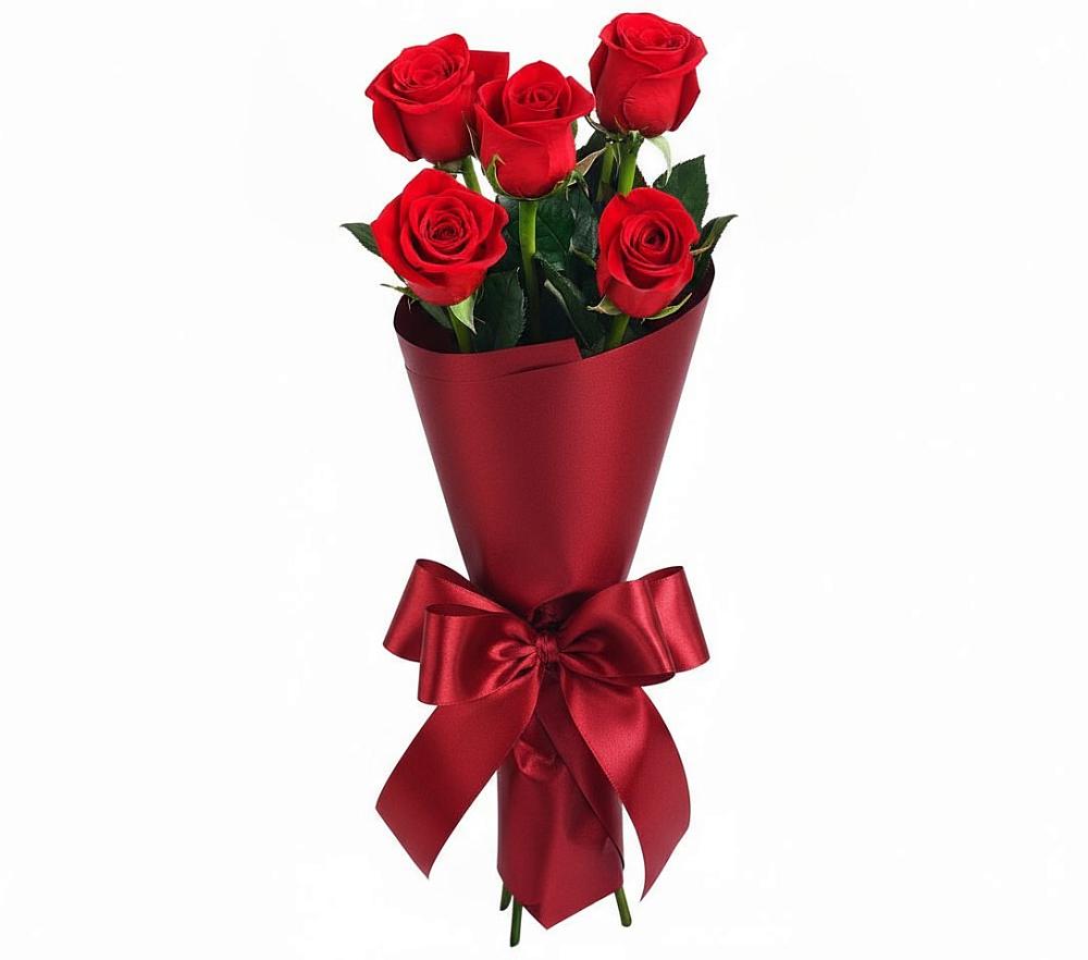 Букет 5 Красных роз Эдлесс Лав в Пыталово