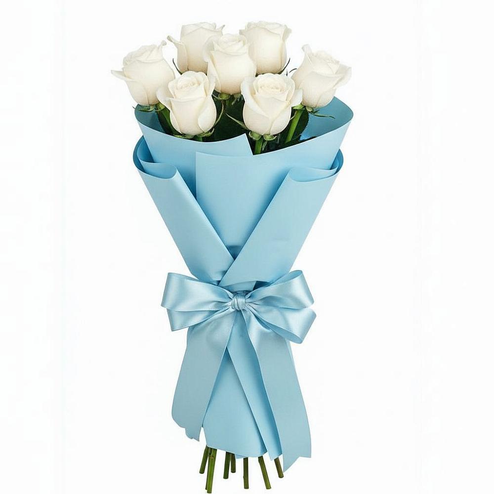 Букет 7 белых роз Проуд в Пыталово