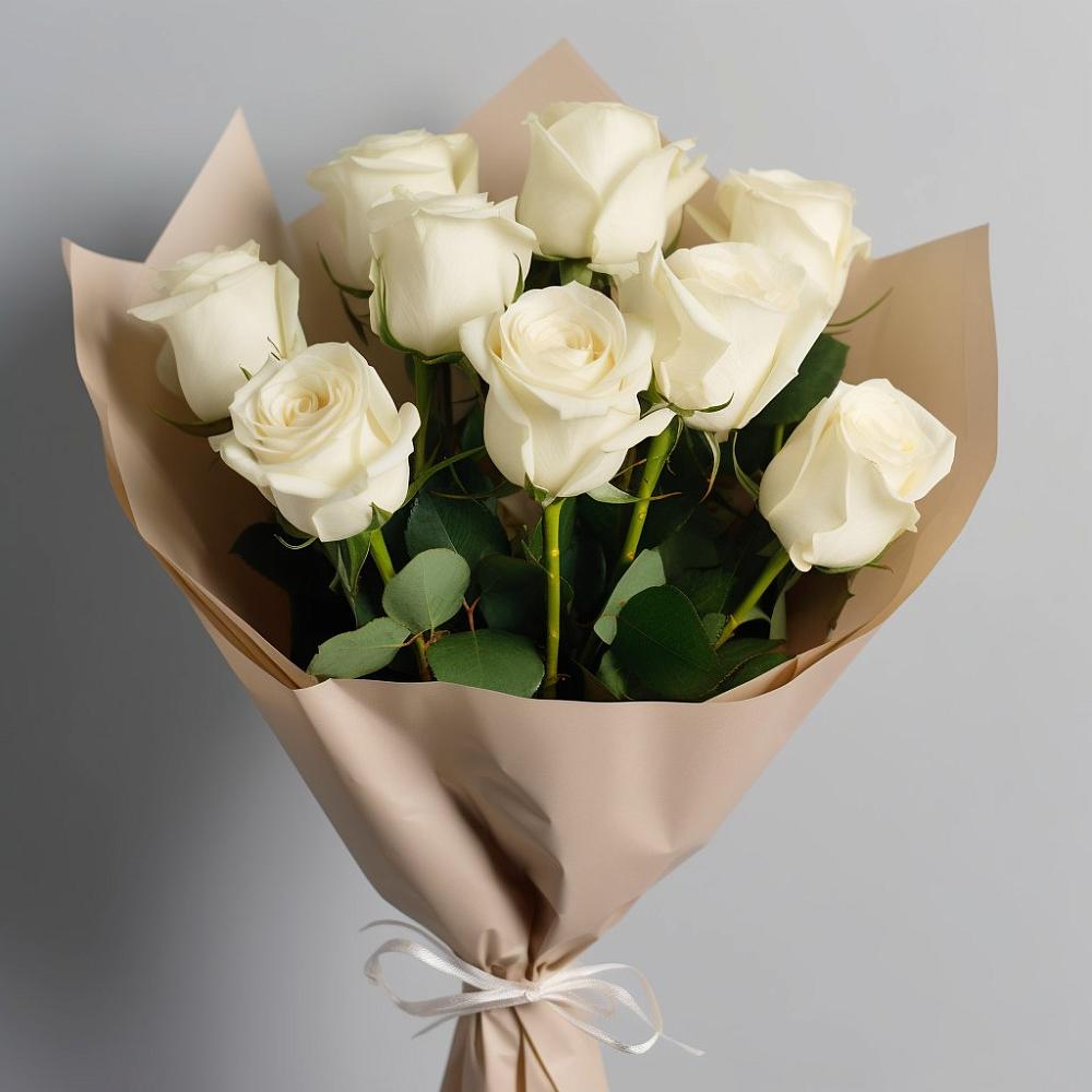 Букет 9 Белых роз Эдлесс Лав в Пыталово