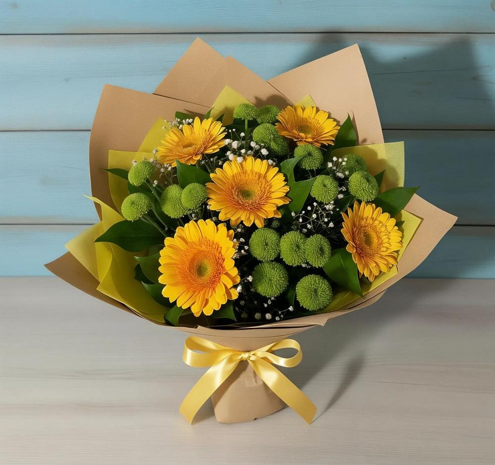 Букет цветов из: Герберы и Хризантемы в Пыталово