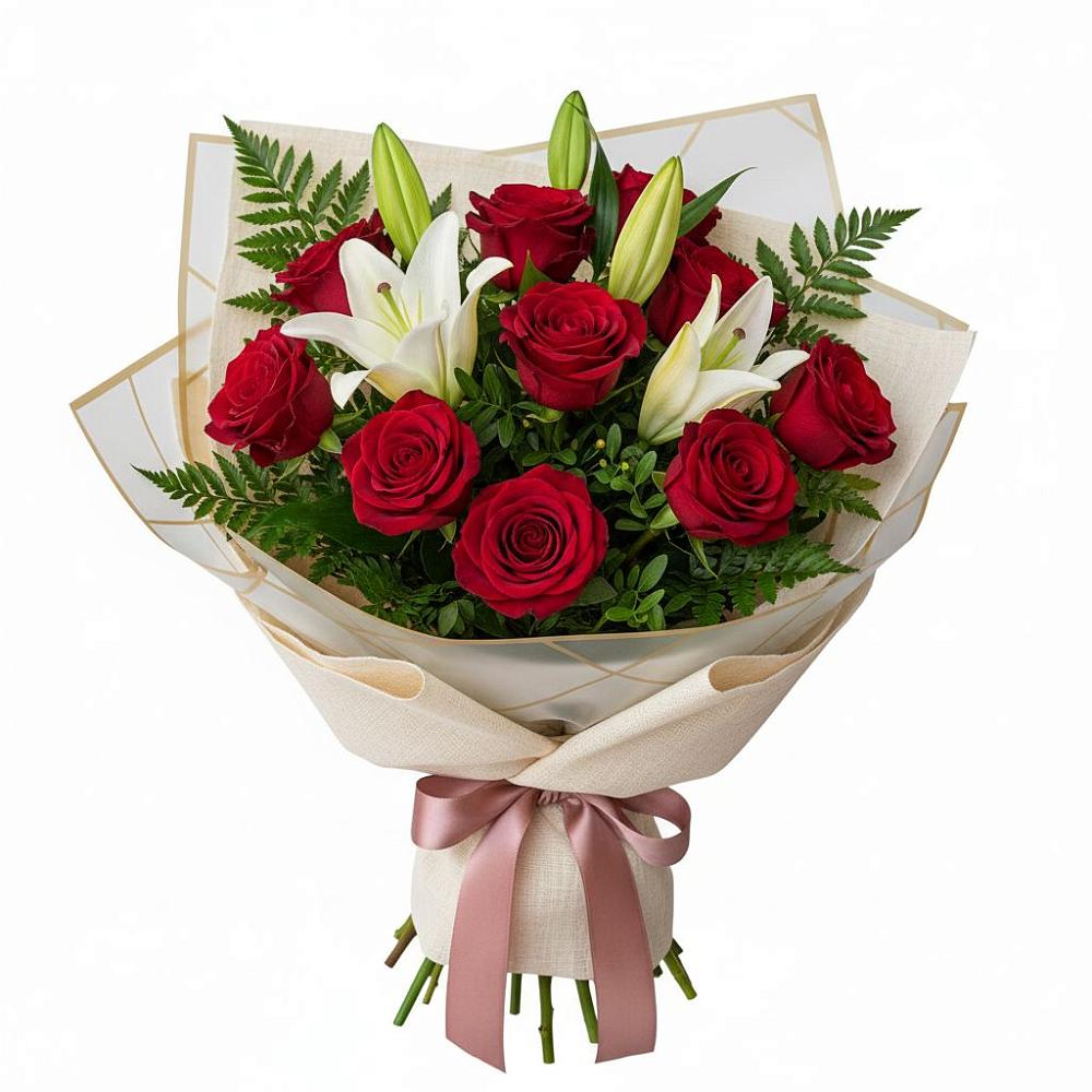 Букет цветов из: Лилии и Розы в Пыталово