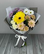 Букет цветов из:  Розы, Герберы и Хризантемы в Пыталово