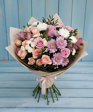 Букет цветов из:  Хризантемы, Розы и Альстромерии в Пыталово