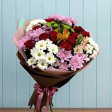 Букет цветов из:  Розы, Хризантемы и Альстромерии в Пыталово