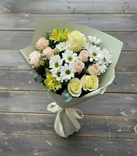 Букет цветов из:  Альстромерии, Розы и Хризантемы в Пыталово