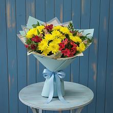 Букет цветов из:  Альстромерии и Хризантемы в Пыталово