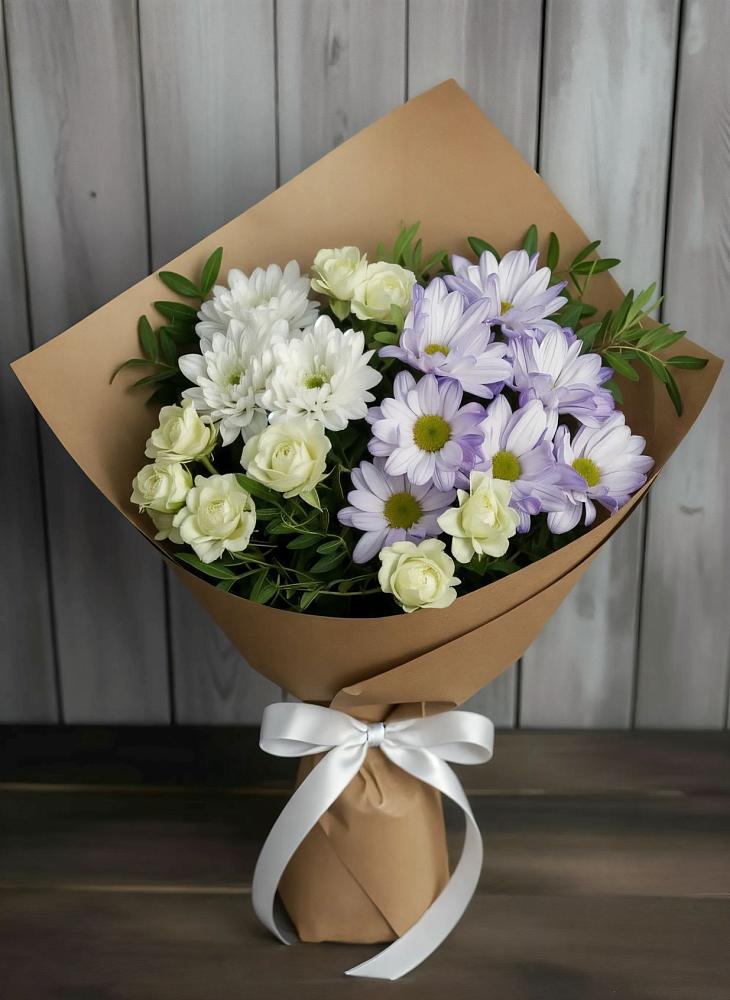 Букет цветов из: Хризантемы и Розы в Пыталово